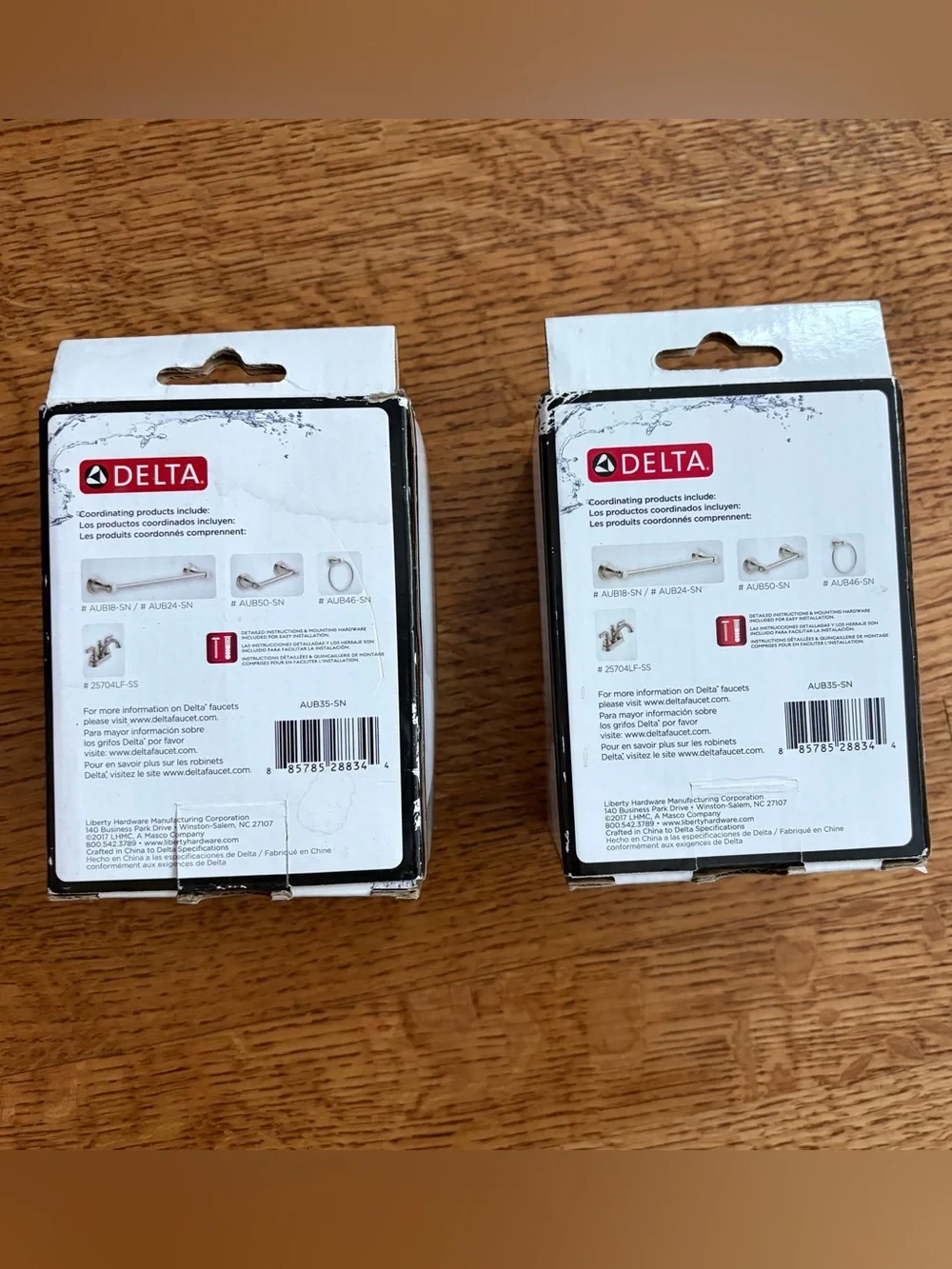 Lot of 2 Delta AUB35-SN Aubrey Multi Purpose Hooks Brushed Nickel New Open Box